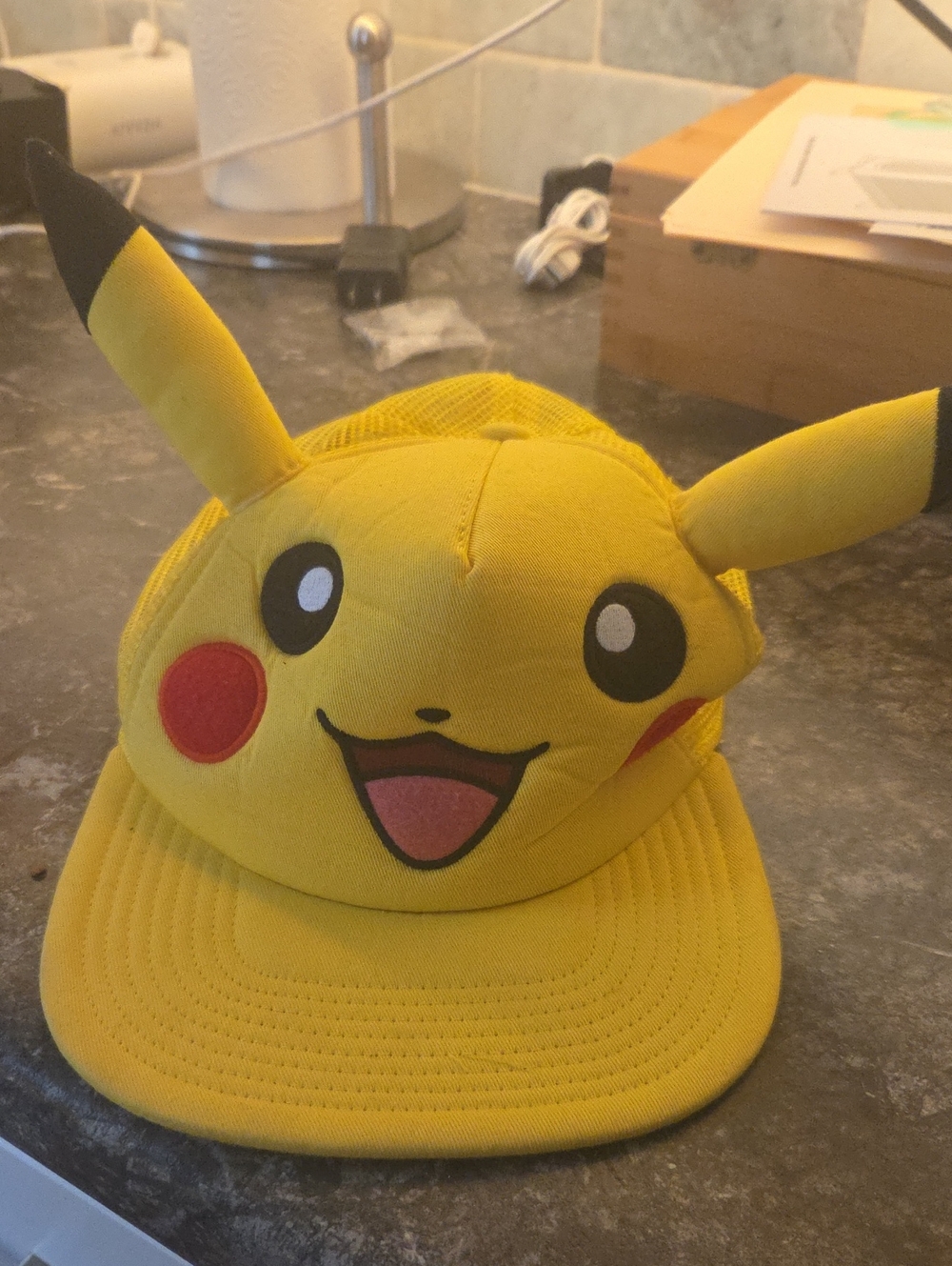 Yellow Pikachu Face Snapback Hat